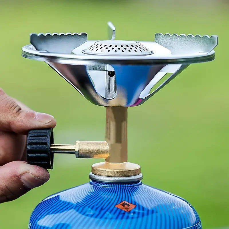 Bærbar Campingkomfur med Vindafviser & Trykregulator