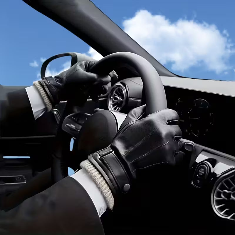 Mænds Læderhandsker – Varm Elegance til Vinteren