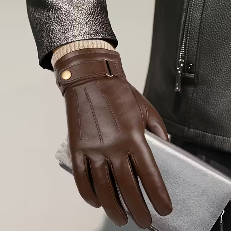 Mænds Læderhandsker – Varm Elegance til Vinteren