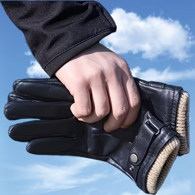 Mænds Læderhandsker – Varm Elegance til Vinteren