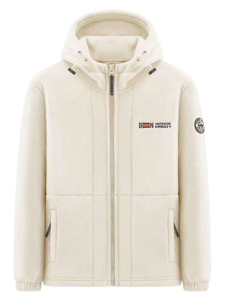 Efterårs- og Vinter Varm Mænds Fleece Hættetrøje Jakke