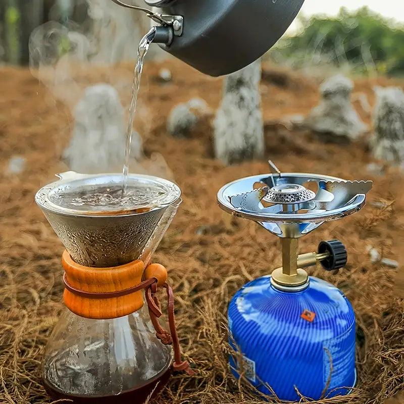 Bærbar Campingkomfur med Vindafviser & Trykregulator