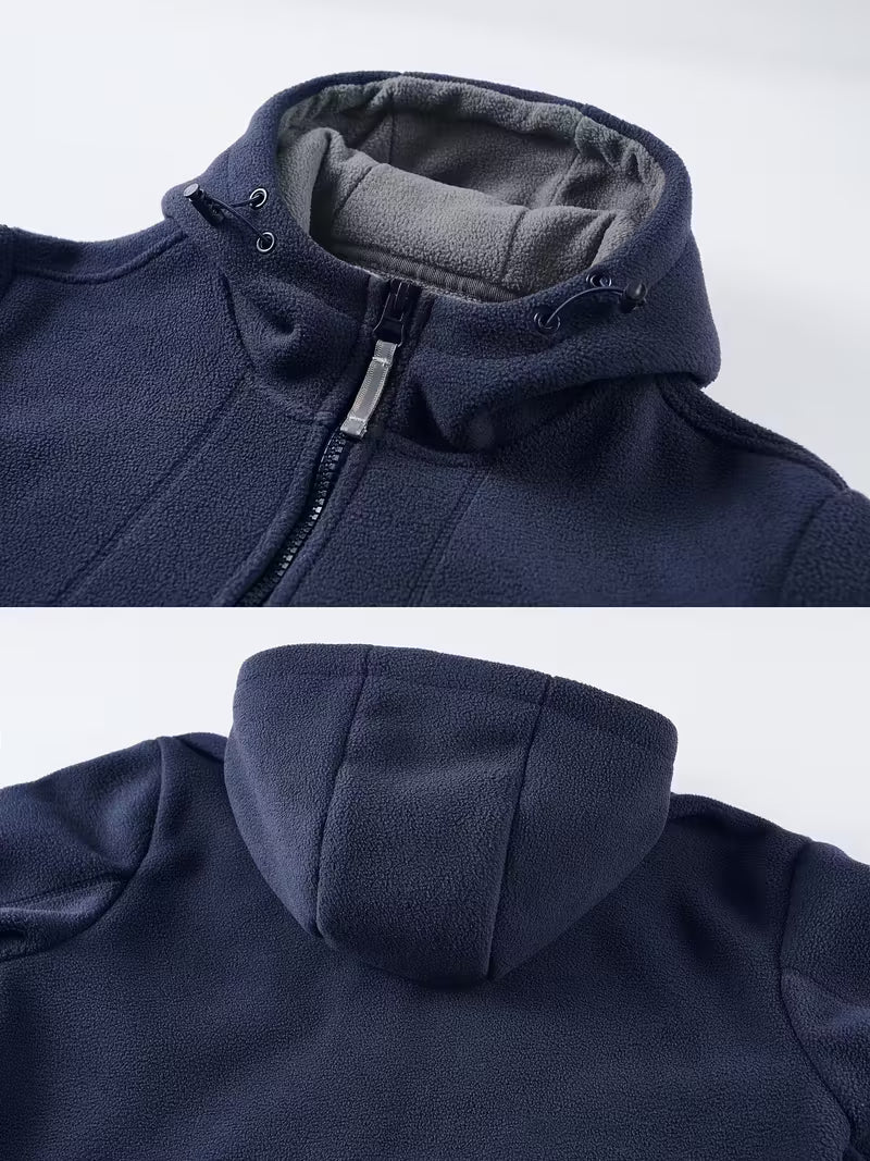 Efterårs- og Vinter Varm Mænds Fleece Hættetrøje Jakke