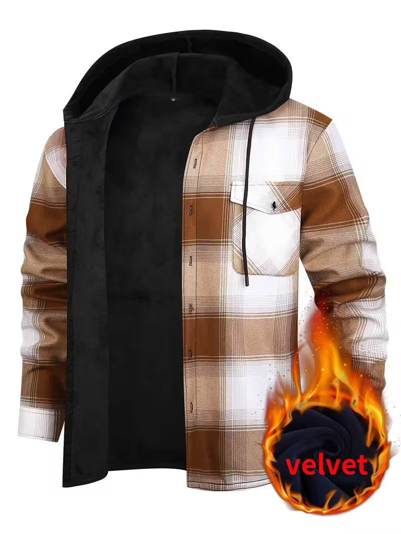 Herre fleece-foret hættetrøje – Afslappet & Sporty