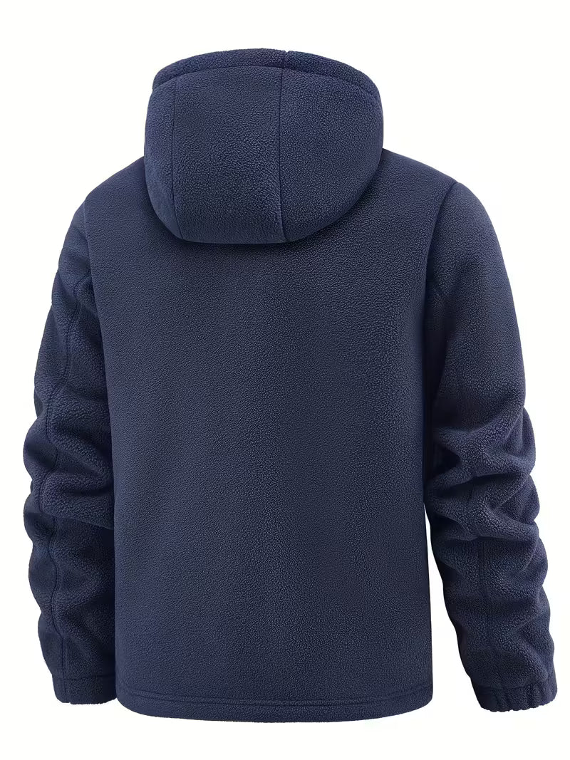 Efterårs- og Vinter Varm Mænds Fleece Hættetrøje Jakke