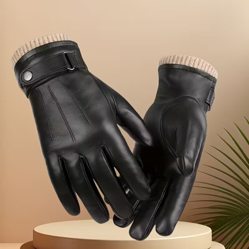Mænds Læderhandsker – Varm Elegance til Vinteren