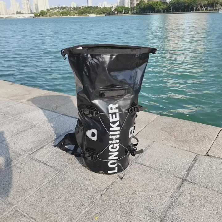 LONGHIKER 30L Vandtæt Tørsekkerygsæk – Robust PVC Dry Bag til Eventyr på Land & Vand
