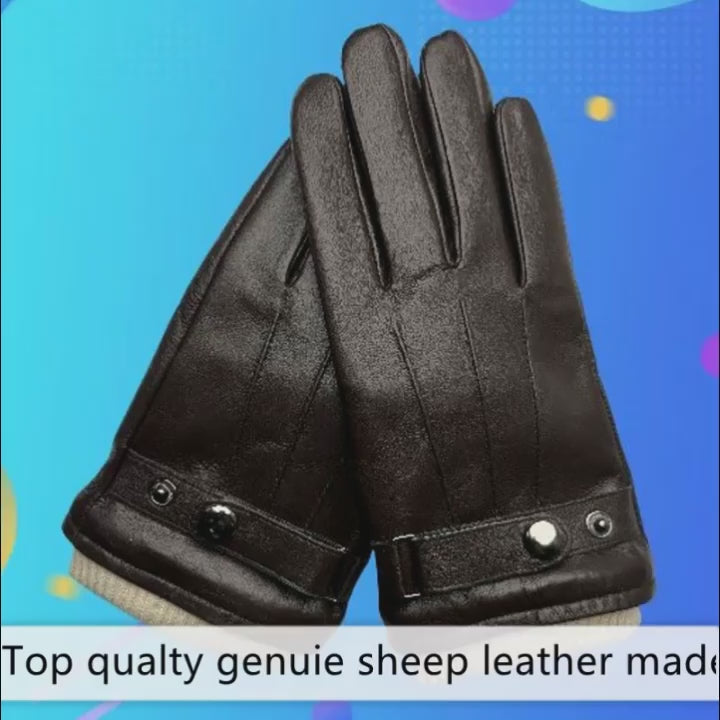 Mænds Læderhandsker – Varm Elegance til Vinteren